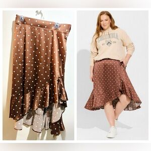 Torrid Satin Hi-Low Ruffle Skirt